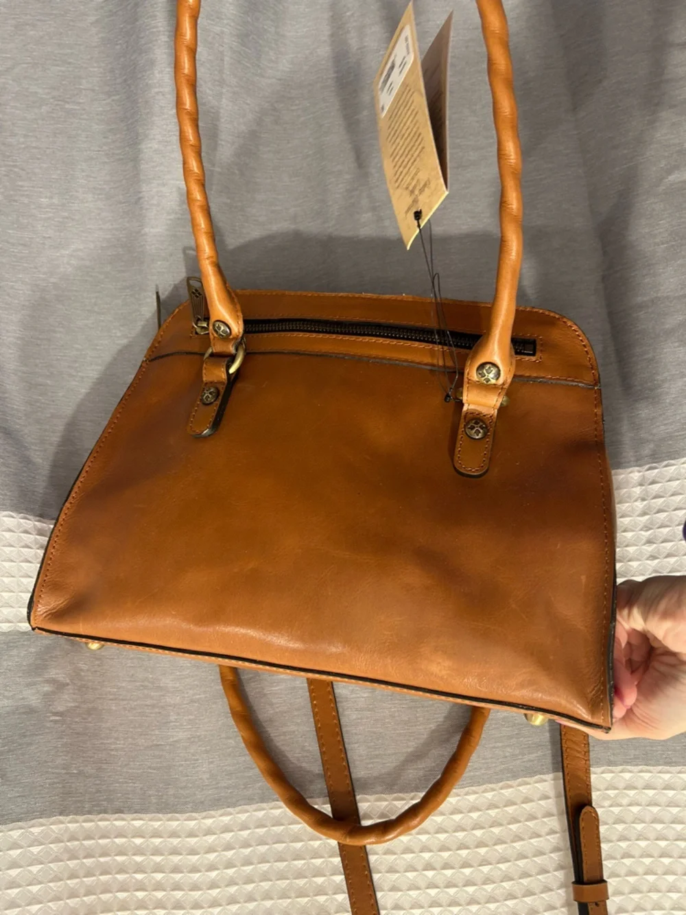 NWT Patricia Nash Calvi Biscuit Leather Satchel Crossbody Bag